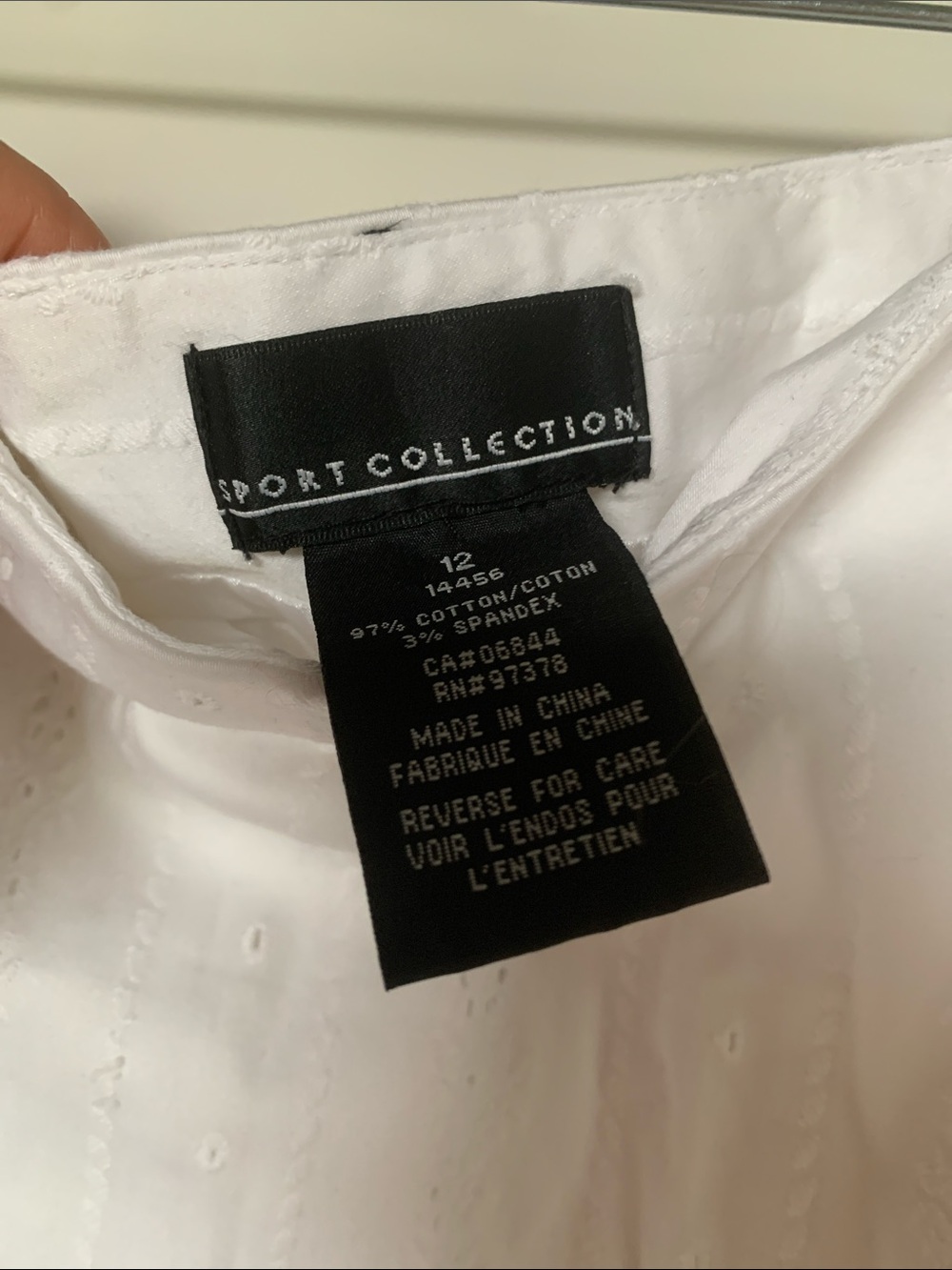 Sport Collection White Cotton Eyelet Pencil Skirt with slit - Picture 2 of 6